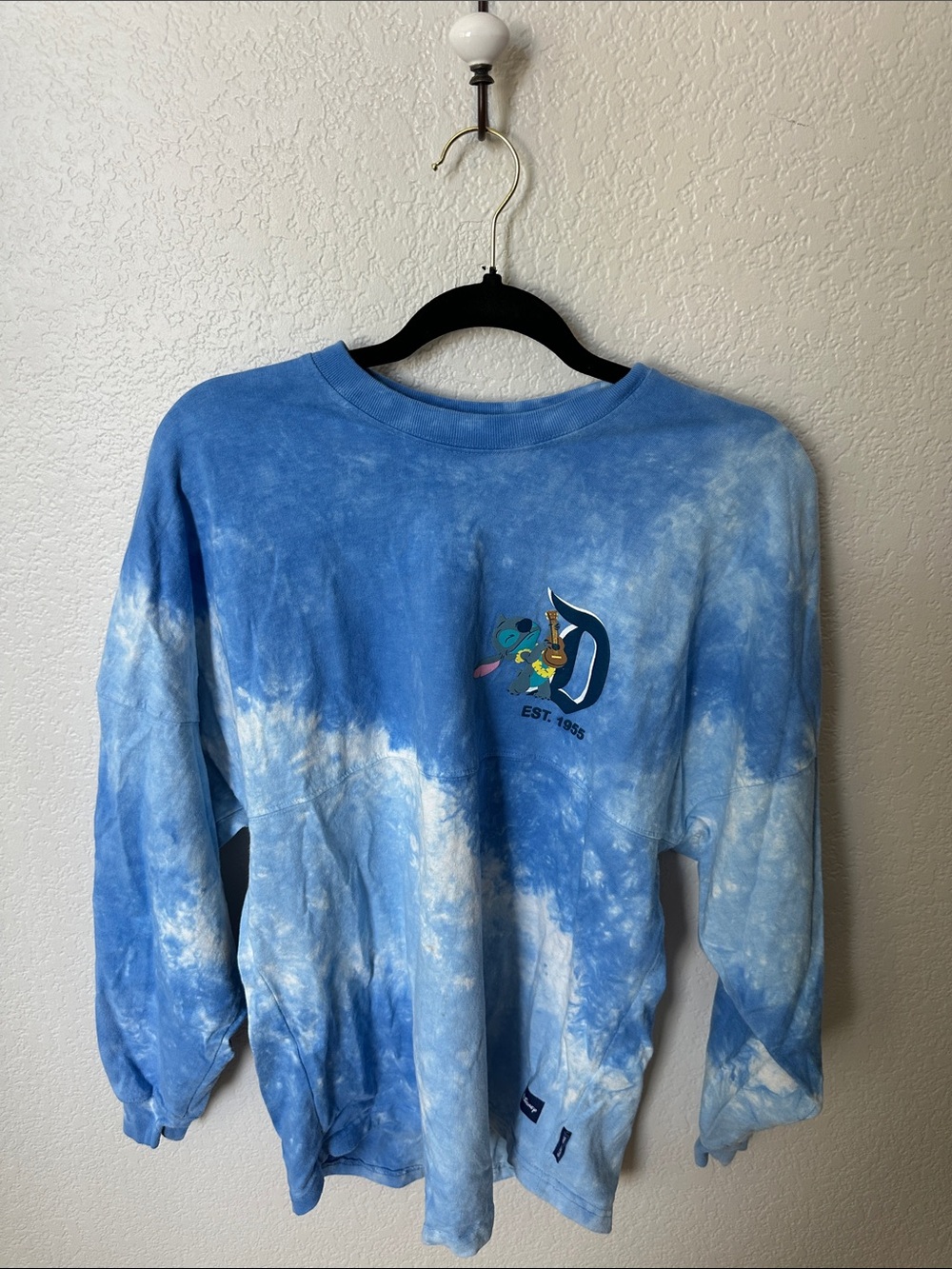 Stitch Blue Tie-Dye Long Sleeve Spirit Jersey